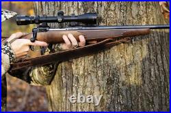 Classic Buffalo Leather Rifle Sling Secure Carry with Stylish Accent Stitching
