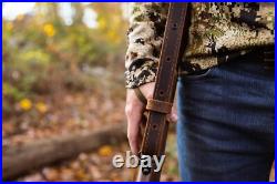 Classic Buffalo Leather Rifle Sling Secure Carry with Stylish Accent Stitching