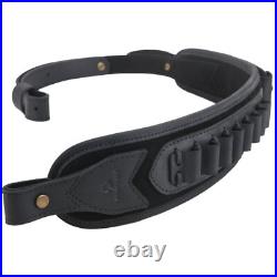 Cow Leather Rifle Gun Sling. 30/30.308.22LR. 44MA 12GA. 270 Shotgun Slot Strap