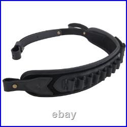 Cow Leather Rifle Gun Sling. 30/30.308.22LR. 44MA 12GA. 270 Shotgun Slot Strap