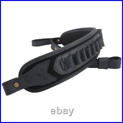 Cow Leather Rifle Gun Sling. 30/30.308.22LR. 44MA 12GA. 270 Shotgun Slot Strap