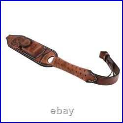 TOURBON Leather Rifle Sling Gun Ammo Carry Strap withKnife Pocket Multitool Sheath