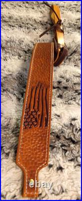 100% Full grain leather handcrafted gun sling