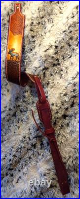 100% Full grain leather handcrafted gun sling