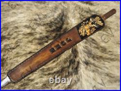 100%Genuine Leather Rifle or Shotgun sling with Embossed Deer and Name