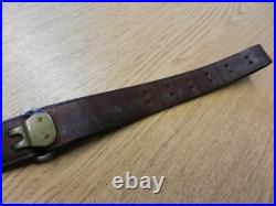 1 1/4 Boyt Brown Leather Rifle Sling With Swivels Adjustable #6 Used