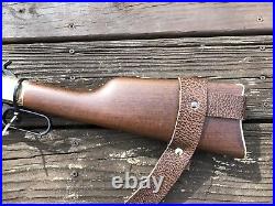 1 1/4 Wide NO DRILL Rifle Sling For Henry Rifles. Brown Leather