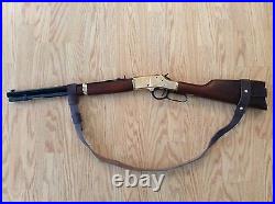 1 1/4 Wide NO DRILL Rifle Sling For Henry Rifles. Light Brown Leather