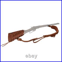 1 Combo Rifle Buttstock with Leather Sling Belt. 45/70.308.357.22 12GA