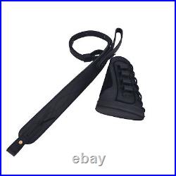 1 Combo of Leather Rifle Buttstock Sleeve with Gun Sling Swivels for 12GA Right
