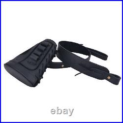 1 Combo of Leather Rifle Buttstock Sleeve with Gun Sling Swivels for 12GA Right