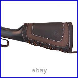 1 Combo of Leather Rifle Shell Buttstock with Shoulder Sling+Swivels for. 308.270