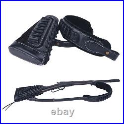 1 Combo of Leather Rifle/ Shotgun Buttstock Cover with Padded Sling Strap. 308.22