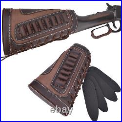 1 Combo of Rifle Leather Buttstsock with Sling Shell Slots +Swivels for. 357