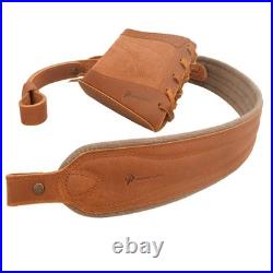 1 Combo of Soft Leather Rifle Recoil Buttstock with Hunting Gun Sling in USA