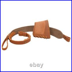 1 Combo of Soft Leather Rifle Recoil Buttstock with Hunting Gun Sling in USA