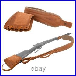 1 Combo of Soft Leather Rifle Recoil Buttstock with Hunting Gun Sling in USA