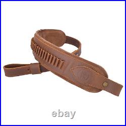 1 Set. 22LR. 17HMR Leather Rifle Sling Gun Strap with Rifle Recoil Pad Buttstock