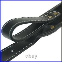 1 Set Black Leather Rifle Buttstock with Gun Sling Straps for 30-06 308 30-30