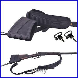 1 Set Leather Gun Recoil Pad with Shell Slots Sling for. 30/30.308.22LR. 45/70