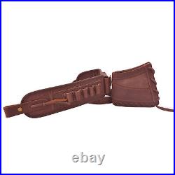 1 Set Leather Rifle Buttstock Cover with Gun Sling Strap. 308.22LR. 30/30.357