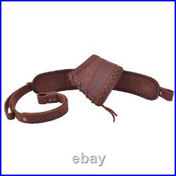 1 Set Leather Rifle Buttstock Cover with Gun Sling Strap. 308.22LR. 30/30.357