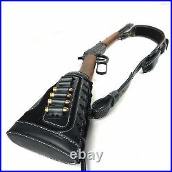 1 Set Leather Rifle Buttstock & Gun Shoulder Sling Strap For. 30-30.308.30-06
