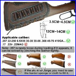 1 Set Leather Rifle Buttstock Shell Holder & Matched Sling For. 30-30.308.357