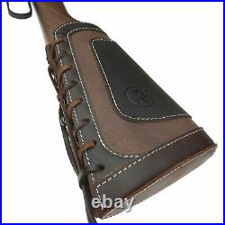 1 Set Leather Rifle Buttstock Shell Holder & Matched Sling For. 30-30.308.357