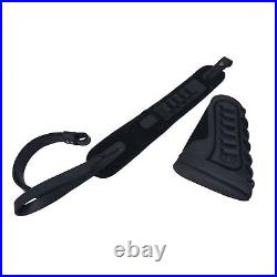 1 Set Leather Rifle Buttstock with Suede Gun Sling For Lefty / Righty Hunters