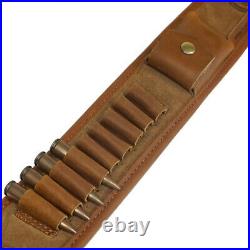1 Set Leather Rifle Sling + Gun Buttstock For. 308.45-70.30-06.22-250 410GA
