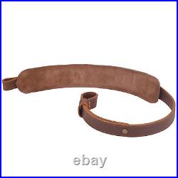 1 Set Leather Rifle Sling Strap With Rifle Buttstock Pad For. 22LR. 17HMR Right