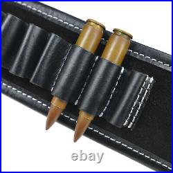 1 Suit Leather Rifle Buttstock Cover With Gun Sling For. 30-06.308.44 in Black