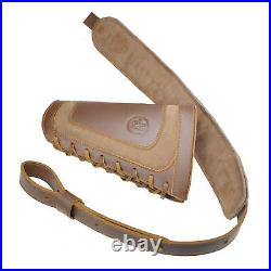 1 Suit of Leather Rifle Sling with Gun Buttstock For. 308.45-70.30-06 410GA