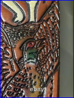 1 leather Rifle sling with 3 pheasants Hunting Dog Corn Field Lightly Used