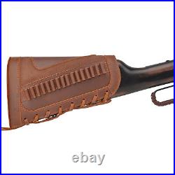 2 Points Leather Gun Sling With Rifle Buttstock Cover Combo For. 22LR. 22MAG