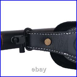 2 Points Rifle Sling Leather Gun Strap Adjustable Belt For. 308.357 12GA. 22lr