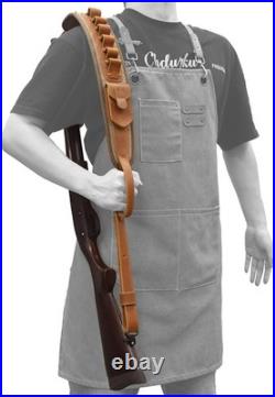 308 Shotgun Sling with Handle Loop Leather Cartridge Holder for 12GA