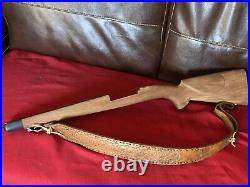 30-40 KRAG 1898 Custom Rifle Stock With Custom Brown Leather Sling Cap+plate