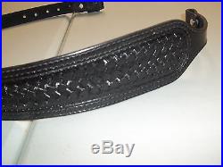 36 Black Rifle Sling, Basket Weave Pattern, Made By Bluehorn Custom Leather