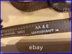 4 PADDED RIFLE SLING LEATHER BROWN DEER SCENE WithSWIVELS VINTAGE 8501045 210 NICE
