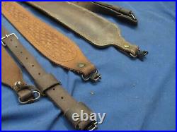 5 Assorted Vintage Hunter and Other Leather Rifle Slings