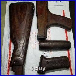 7.62x39 Romanian Wood complete Stock Set With Grip and used leather sling