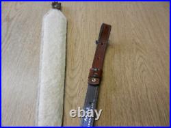 AA & E Fighting Bucks Leather Rifle Sling With Swivels Sherpa Lined Used