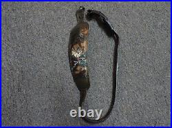 AA&E LEATHERCRAFT #1002 TOOLED WHITETAIL SCENE LEATHER RIFLE SLING WithSWIVELS