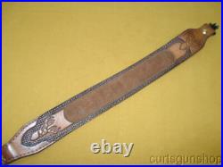 AA & E Leathercraft Brown Leather Cobra Style Lined Rifle Sling 1 Inch #2057