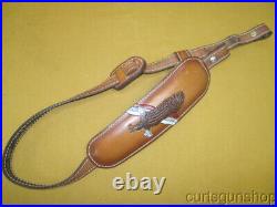 AA & E Leathercraft Brown Leather Cobra Style Rifle Sling No 1015