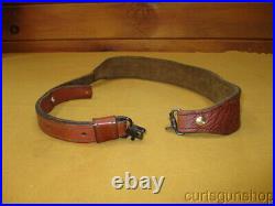 AA and E Rifle Sling 1 Inch Leather Lined Cobra with Basket Weave Pattern