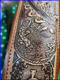 Aa&e Capital Leather LC Smith Tooled Stitched Suede Backed Padded Rifle Sling
