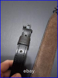 Aa&e Leathercraft 2020 32 Padded Black Rifle Sling With Elk Design Very Nice